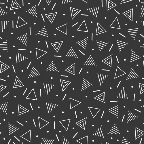 White and Charcoal Triangles Basic Removable Wallpaper 4100| Walls By Me