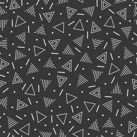 White and Charcoal Triangles Basic Removable Wallpaper 4100| Walls By Me