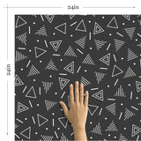 White and Charcoal Triangles Basic Removable Wallpaper 4100| Walls By Me