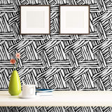 Black and White Textured Basic Peel and Stick Removable Wallpaper