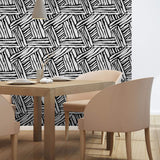 Black and White Textured Basic Peel and Stick Removable Wallpaper