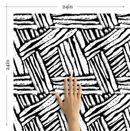 Black and White Textured Basic Peel and Stick Removable Wallpaper