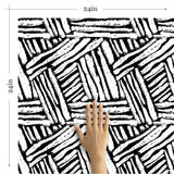 Black and White Textured Basic Peel and Stick Removable Wallpaper