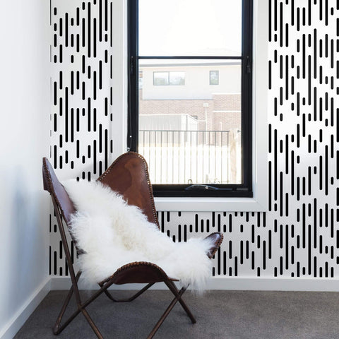 Black Deco Basic Peel and Stick Removable Wallpaper