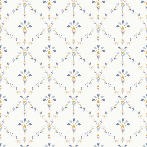 Beige Flowers Peel and Stick Removable Wallpaper