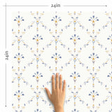 Beige Flowers Peel and Stick Removable Wallpaper