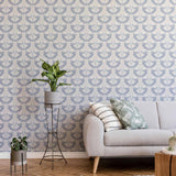 Blue Floral Peel and Stick Removable Wallpaper