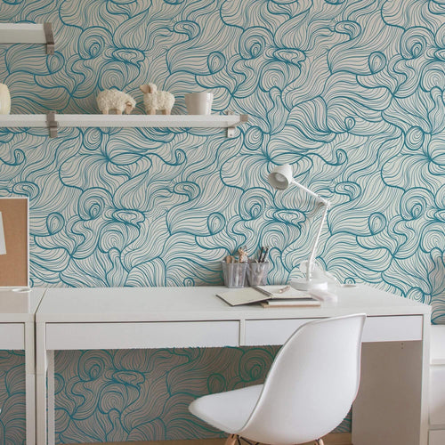 Blue Textured Basic Removable Wallpaper 5559| Walls By Me