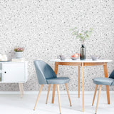 Simplicity laced with a suave edge often makes for a direct route to perfection. Case in point – this unique peel and stick wallpaper bearing a lovely terrazzo pattern in a grayscale palette. Position, remove and reposition it to your heart’s content, because it’s versatile enough to complement just about every design style and setting in your home!
