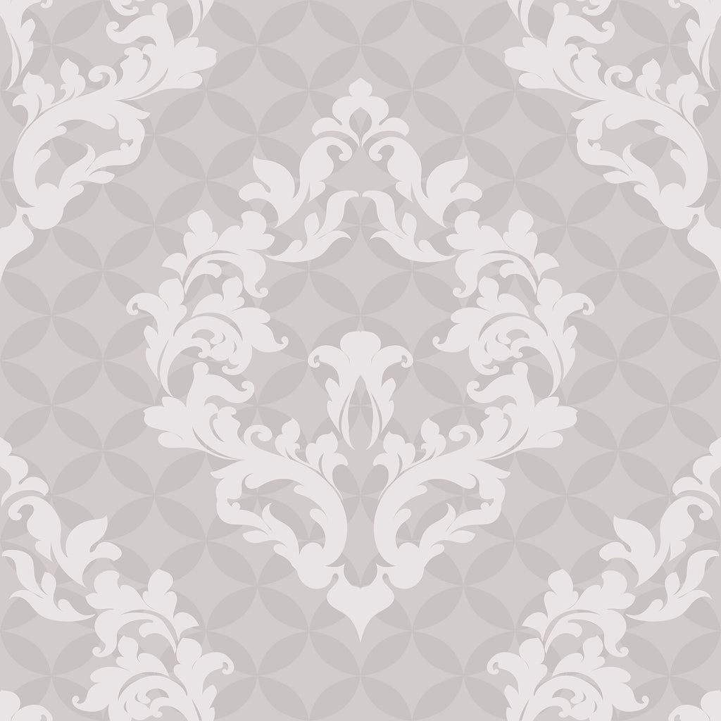 Grey Damask Peel and Stick Removable Wallpaper Walls By Me