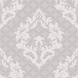 Grey Damask Peel and Stick Removable Wallpaper 1864