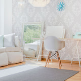 Grey Damask Peel and Stick Removable Wallpaper 1865