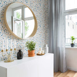 Orange Terrazzo Basic Peel and Stick Removable Wallpaper