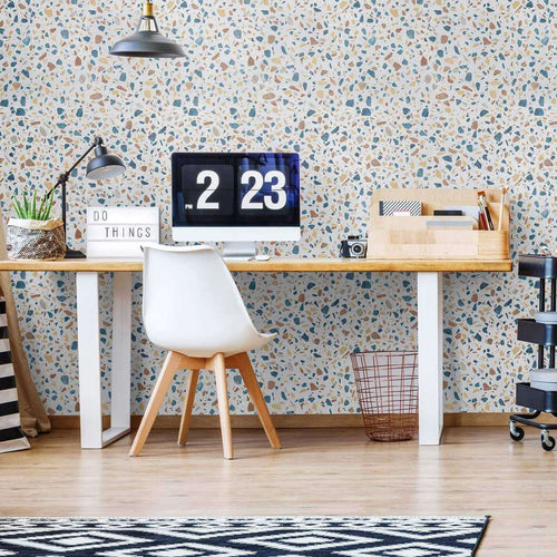 Orange Terrazzo Basic Peel and Stick Removable Wallpaper