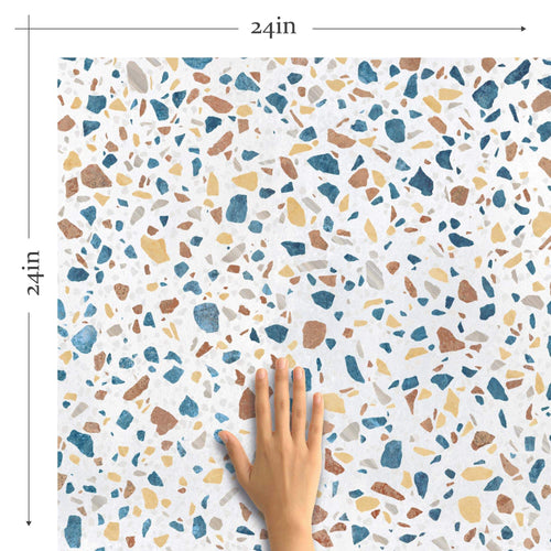 Orange Terrazzo Basic Peel and Stick Removable Wallpaper