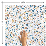 Orange Terrazzo Basic Peel and Stick Removable Wallpaper