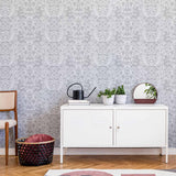 Grey Flowers Peel and Stick Removable Wallpaper