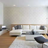 Taupe Damask Basic Removable Wallpaper 6297| Walls By Me