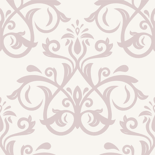 Taupe and Brown Damask Basic Peel and Stick Removable Wallpaper