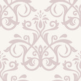 Taupe and Brown Damask Basic Peel and Stick Removable Wallpaper