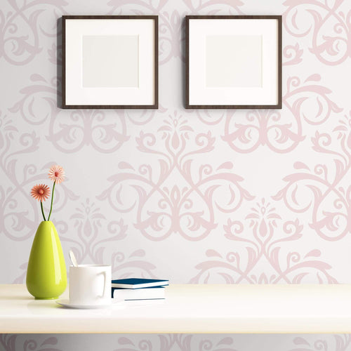 Taupe and Brown Damask Basic Peel and Stick Removable Wallpaper