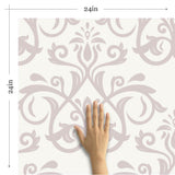 Taupe and Brown Damask Basic Peel and Stick Removable Wallpaper