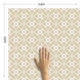 Beige and Gold Damask Basic Peel and Stick Removable Wallpaper