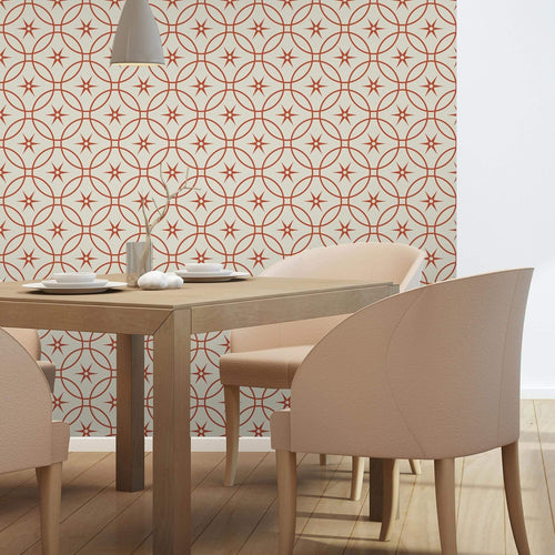 Brown and Beige Geometric Basic Peel and Stick Removable Wallpaper