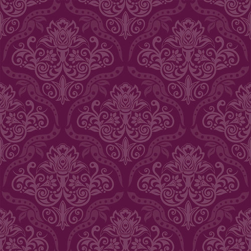 Purple Damask Basic Removable Wallpaper 0186| Walls By Me