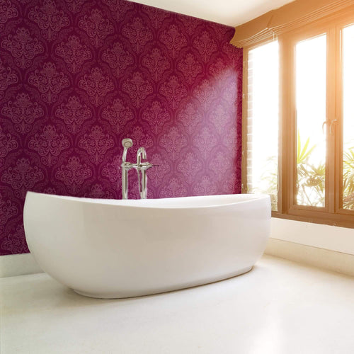 Purple Damask Basic Removable Wallpaper 0186| Walls By Me
