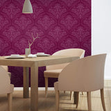 Purple Damask Basic Removable Wallpaper 0186| Walls By Me