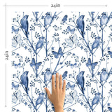 Blue Birds Peel and Stick Removable Wallpaper 5099