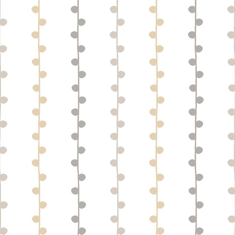 Beige and White Stripe Baby Peel and Stick Removable Wallpaper