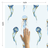 Blue and Orange Nautical Peel and Stick Removable Wallpaper