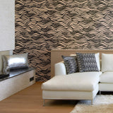 Black and Beige Lines Nautical Peel and Stick Removable Wallpaper