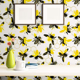 Black and Gold Animal Peel and Stick Removable Wallpaper