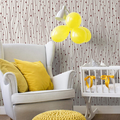 Beige and Black Lines Basic Peel and Stick Removable Wallpaper