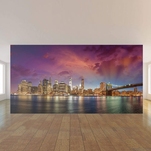 Green City Landscape Peel and Stick Removable Wall Mural 3847