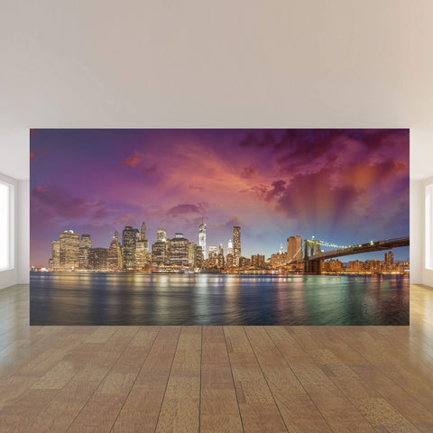 Green City Landscape Peel and Stick Removable Wall Mural 3847