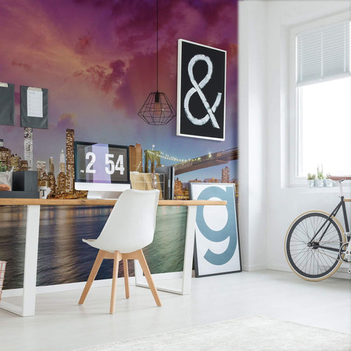 Green City Landscape Peel and Stick Removable Wall Mural 3847