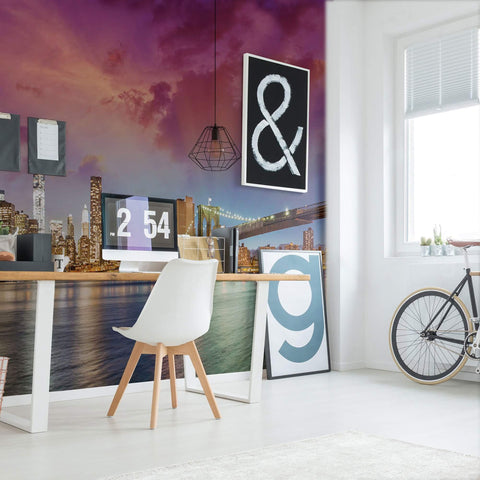 Green City Landscape Peel and Stick Removable Wall Mural 3847