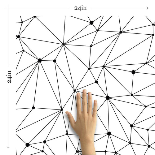 Black and White Lines Geometric Peel and Stick Removable Wallpaper