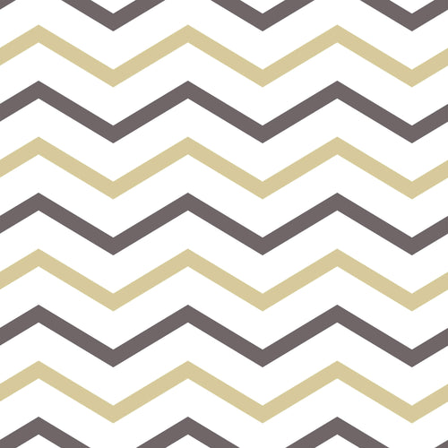 Beige and Charcoal Chevron Peel and Stick Removable Wallpaper