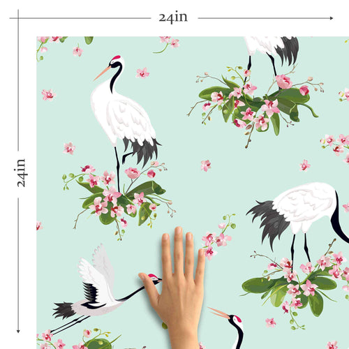 vintage color palette of muted blue and pink removable wallpaper