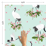 vintage color palette of muted blue and pink removable wallpaper