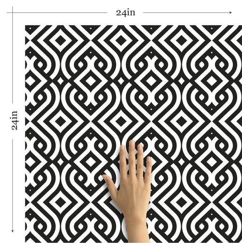 Black Textured Geometric Peel and Stick Removable Wallpaper