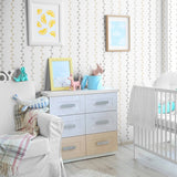 Beige and White Stripe Baby Peel and Stick Removable Wallpaper