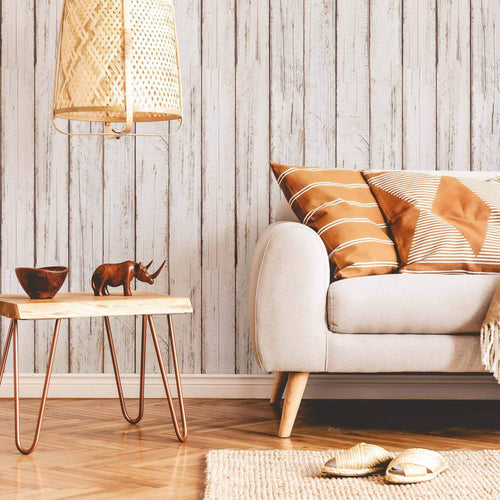 Beige Wood Peel and Stick Removable Wallpaper 8163