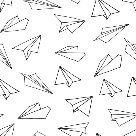 White and Black Retro Children Peel and Stick Removable Wallpaper