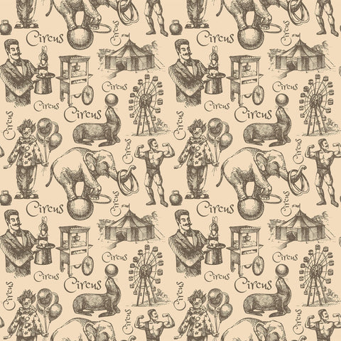 Tan Circus Children Removable Wallpaper 0156| Walls By Me